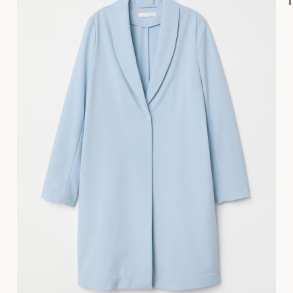 H&M LIGHT BLUE LONG JACKET size 14
